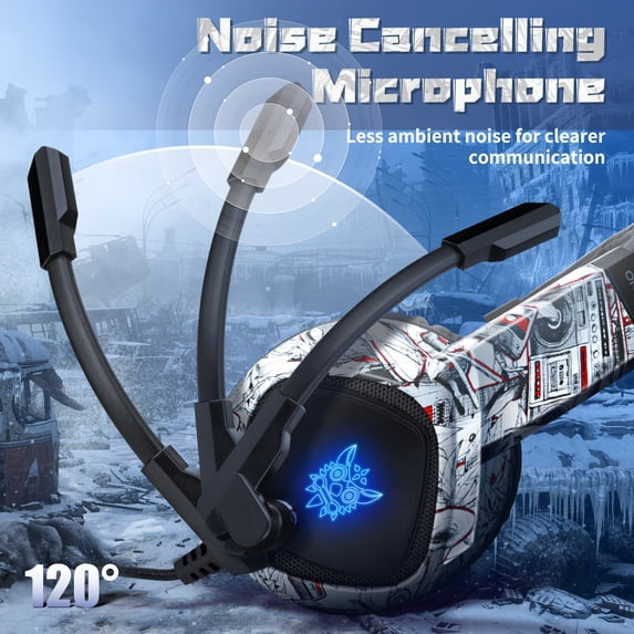 K19 Gaming Headset, Stereo Bass Surround Noise Cancelling LED Rgb 3.5mm Headphone for PS4 PS3 Xbox One Nintendo Switch PC Mac, Designed Technically for Gamer