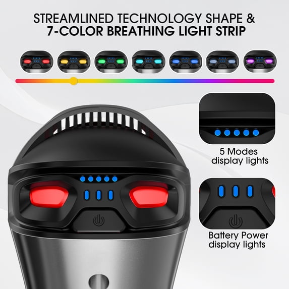 Posrue Massage Gun Deep Tissue, 5 Speeds Quiet Percussion Handheld Electric Muscle Massager with 8 Replacement Heads for Gym Office Home Post-Workout Recovery, Gray