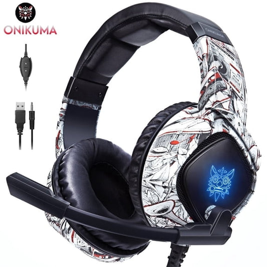 K19 Gaming Headset, Stereo Bass Surround Noise Cancelling LED Rgb 3.5mm Headphone for PS4 PS3 Xbox One Nintendo Switch PC Mac, Designed Technically for Gamer