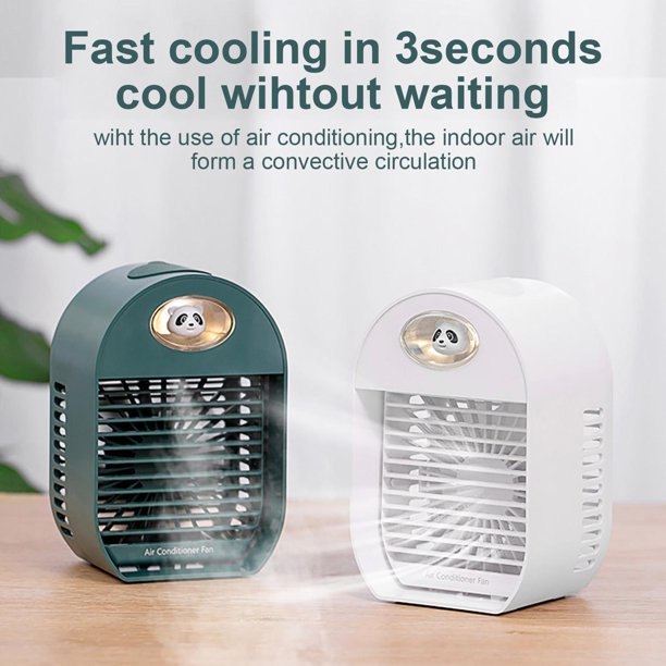 Portable Air Conditioner, Xpreen Anti-Leak Personal Mini Air Conditioner Fan, USB Evaporative Air Cooler Desk Fan With 3-Speed Mode LED Night Light, Desktop Quiet Swamp Cooler Humidifier